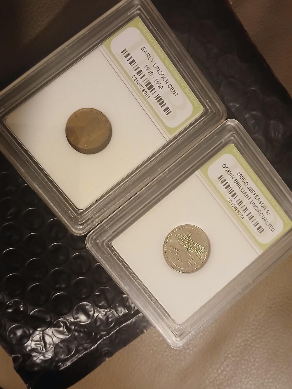 Graded Coin Pair - Lincoln Cent & 2005-D Nickel